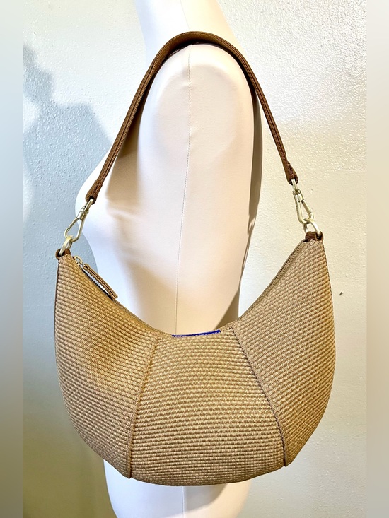 Rothy's Handbags - Rothy’s The Hobo Shoulder Bag Brown Woven Knit Crescent Recycled Handbag Purse
